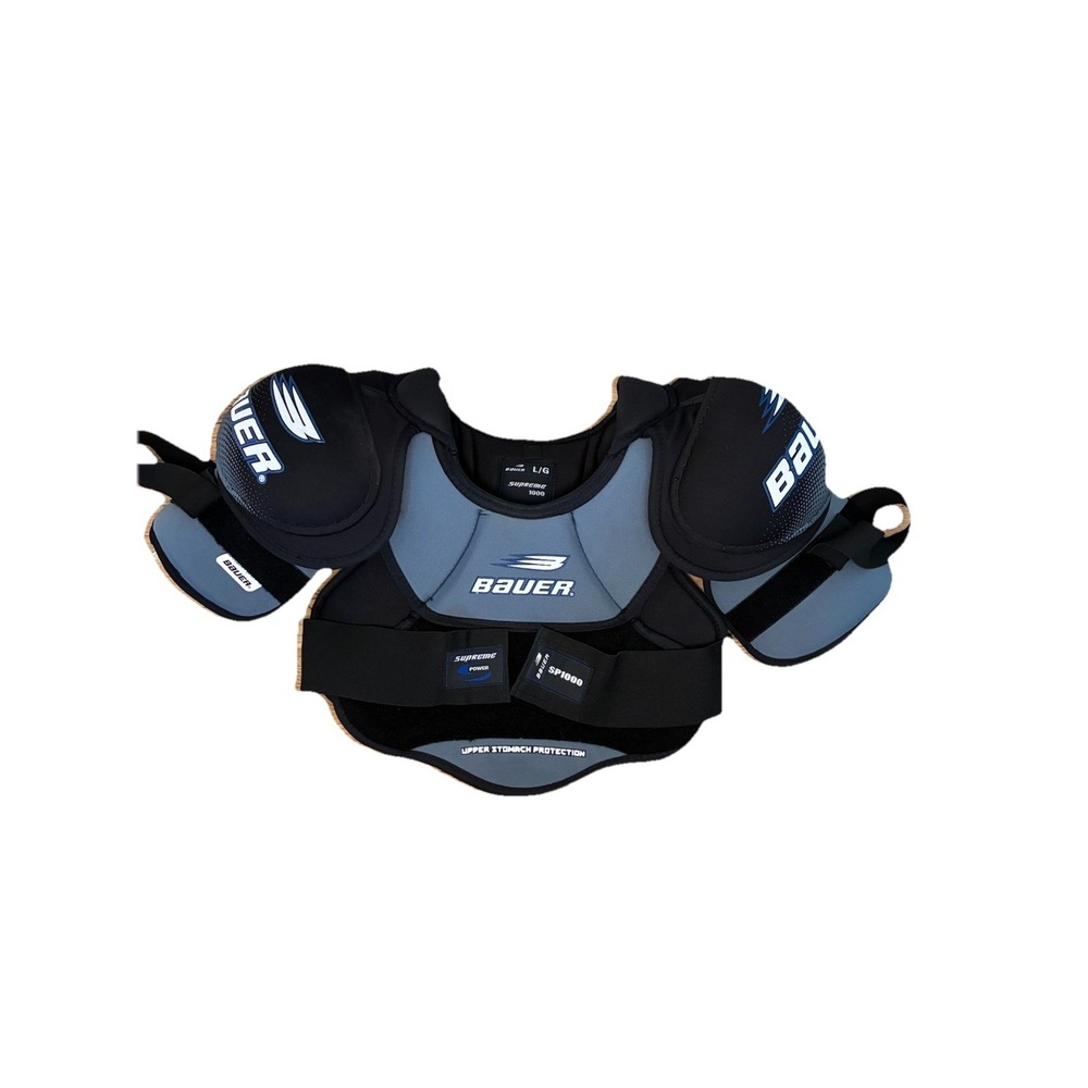 Bauer SP1000 Hockey Shoulder Pads Junior L Gray Supreme Power Spine‎ Protection